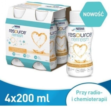 Resource Refresh płyn o smaku herbaty brzoskwiniowo-miętowej 4 x 200 ml 