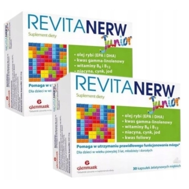 Revitanerw Junior 30 kapsułek żelatynowych miękkich Wielopak x2