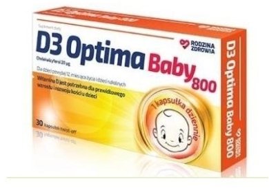 Rodzina Zdrowia D3 Optima Baby 800 30 kapsułek twist-off