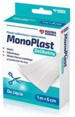 Rodzina Zdrowia MonoPlast delikatny plaster do cięcia 1m x 6cm włókninowy
