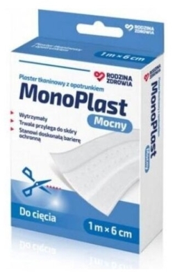 Rodzina Zdrowia MonoPlast plaster tkaninowy z opatrunkiem mocny 1m x 6cm