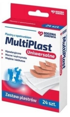 Rodzina Zdrowia MultiPlast uniwersalne plastry z opatrunkiem 24 sztuki
