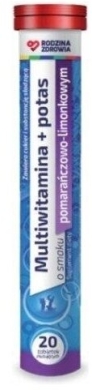 Rodzina Zdrowia Multiwitamina+potas 20 tabletek musujących