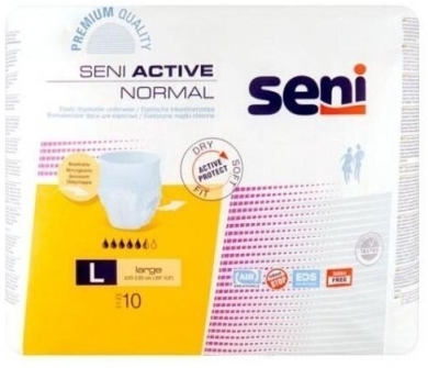 SENI ACTIVE Normal Majtki chłonne L 10 sztuk