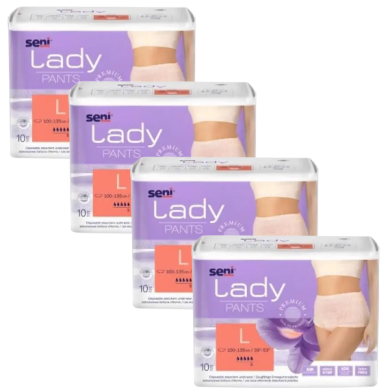 SENI LADY Pants Majtki chłonne L 10 szt Wielopak x4