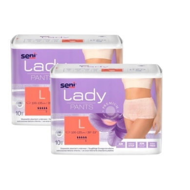 SENI LADY Pants Majtki chłonne L 10 sztuk Wielopak x2