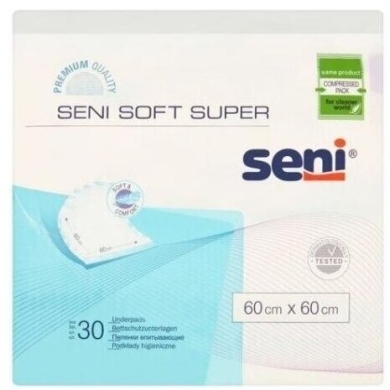 SENI SOFT SUPER Podkłady higieniczne 60 x 60 cm 30 sztuk