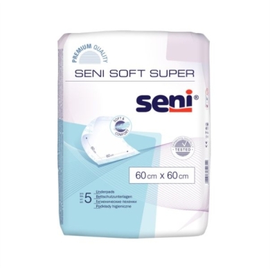 SENI SOFT SUPER Podkłady higieniczne 60 x 60 cm 5 sztuk