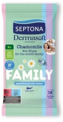 SEPTONA chusteczki nawilżane Dermasoft 12 sztuk