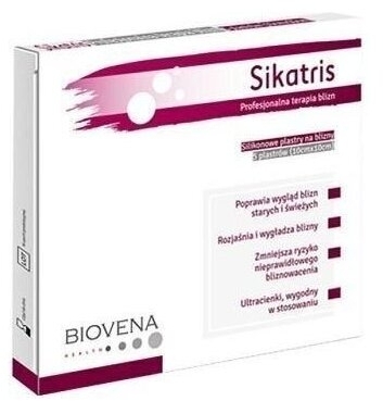 SIKATRIS Silikonowe Plastry na blizny 10 cm x 10 cm 5 sztuk