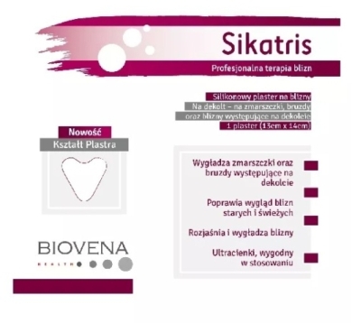 SIKATRIS Silikonowy plaster na blizny dekoltu 13 cm x 14 cm 1 sztuka