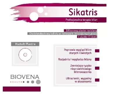 SIKATRIS Silikonowy plaster na blizny okołobrodawkowe 1 sztuka