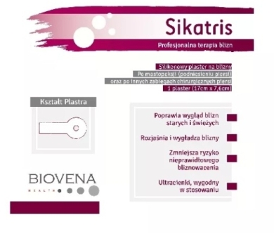 SIKATRIS Silikonowy plaster na blizny po maskopesji 1 sztuka