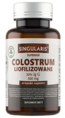 SINGULARIS Colostrum Liofilizowane 30% Ig G 500mg 60 kapsułek
