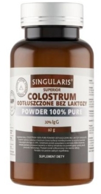 SINGULARIS Colostrum odtłuszczone bez laktozy proszek 60 g