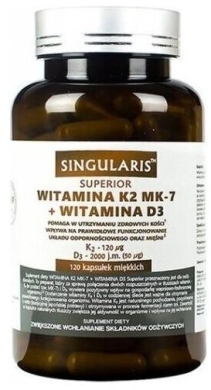 SINGULARIS WIT. K2 MK-7+WIT. D3 120 kapsułek