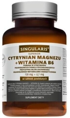 SINGULARIS cytrynian magnezu + witamina B6 60 tabletek