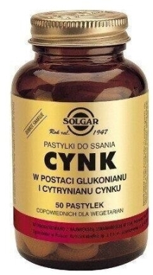 SOLGAR Cynk pastylki do ssania 50 sztuk
