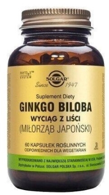 SOLGAR Ginkgo Biloba 60 kapsułek