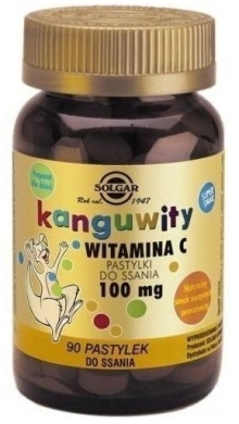 SOLGAR Kanguwity Witamina C smak pomarańczowy 90 pastylek
