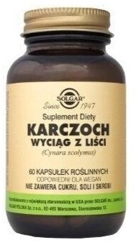 SOLGAR Karczoch wyciąg z liści 60 kapsułek