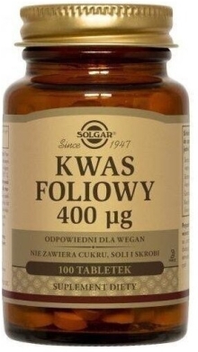 SOLGAR Kwas foliowy 100 tabletek