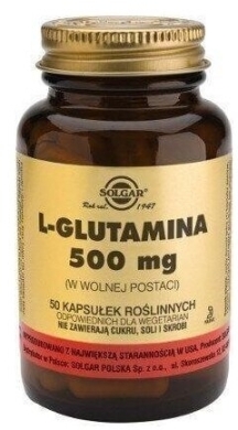 SOLGAR L-Glutamina 500 mg w wolnej postaci 50 kapsułek