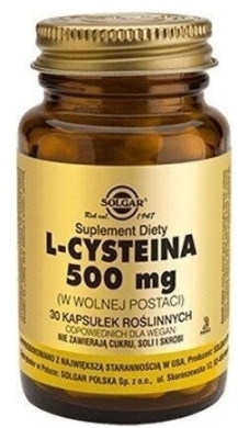 SOLGAR L-cysteina 500 mg 30 kapsułek