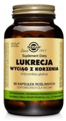 SOLGAR Lukrecja wyciąg z korzenia x 60 kapsułek