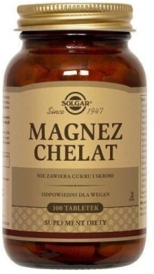 SOLGAR Magnez chelat 100 tabletek