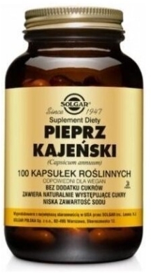 SOLGAR Pieprz Kajeński 100 kapsułek