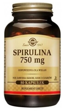 SOLGAR Spirulina 750 mg 80 kapsułek