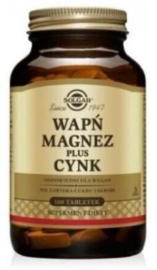 SOLGAR Wapń Magnez + Cynk 100 tabletek