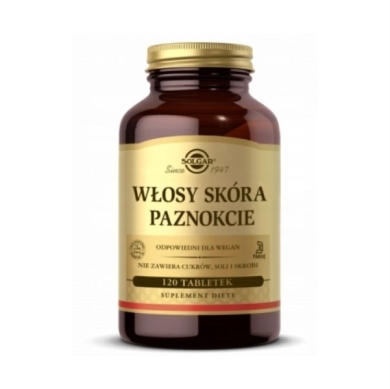 SOLGAR Włosy, Skóra, Paznokcie 120 tabletek