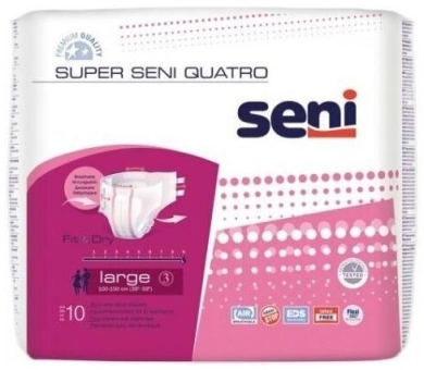 SUPER SENI Quatro Pieluchomajtki L 10 sztuk