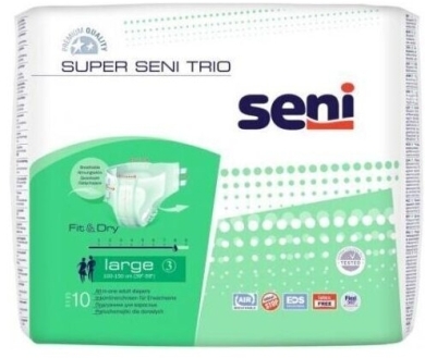 SUPER SENI TRIO Pieluchomajtki  dla dorosłych L 10 sztuk