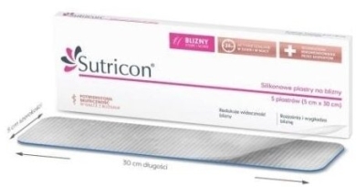 SUTRICON plastry silikonowe na blizny 5 cm x 30 cm 5 sztuk
