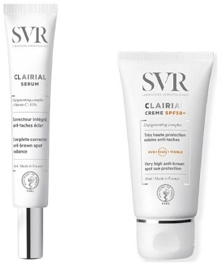 SVR CLAIRIAL Serum redukujące przebarwienia 30 ml + Krem ochronny przeciw przebarwieniom SPF50+ 40 ml 
