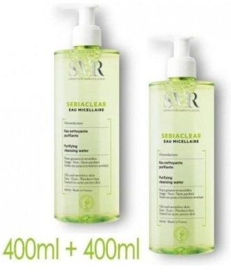 SVR SEBIACLEAR Płyn micelarny 400 ml + 400 ml