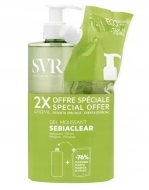 SVR Sebiaclear ZESTAW żel oczyszczający 2 x 400 ml
