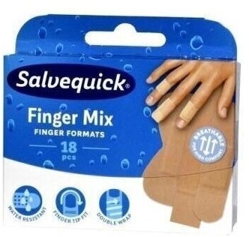 Salvequick Finger Mix plastry na palce rąk 18 sztuk