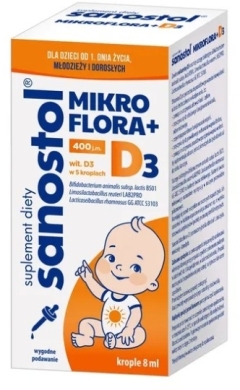 Sanostol Mikroflora + D3 krop. 8 ml