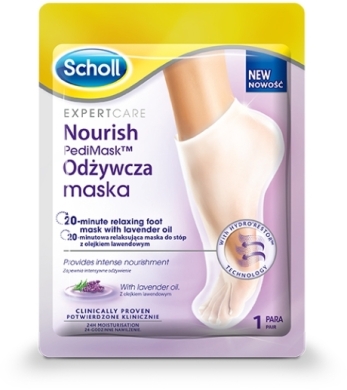 Scholl Expert Care Pedi Mask™ Maska do stóp odżywcza z olejkiem lawendowym
