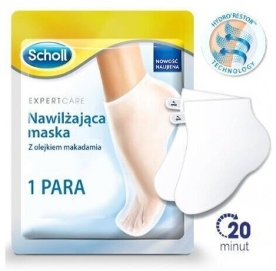 Scholl Pedi Mask nawilżająca maska z olejkiem makadamia 1 para skarpetek