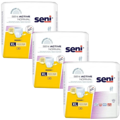 Seni Active Normal Extra Large Majtki Chłonne 30 sztuk Wielopak x3