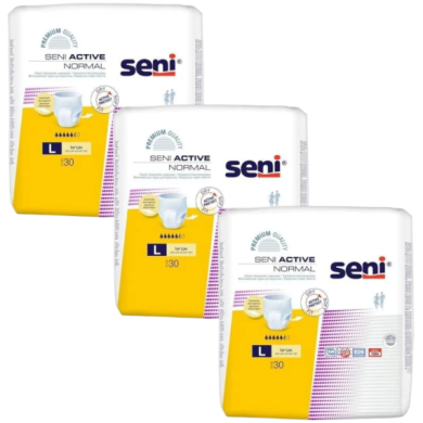 Seni Active Normal Large Majtki Chłonne 30 sztuk Wielopak x3