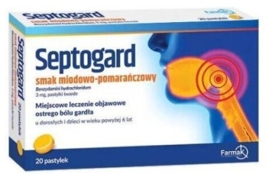Septogard smak miodowo-pomarańczowy 20 pastylek