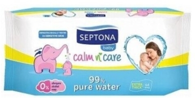 Septona Baby Chusteczki Nawilżane 99% Wody 64 sztuki