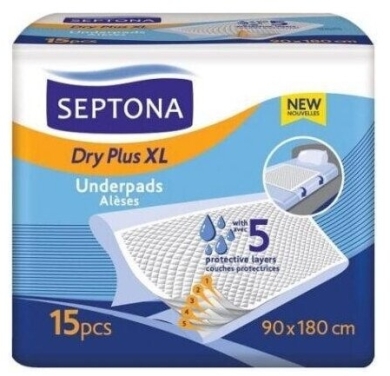 Septona Podkłady Dry Plus XL 180x90cm 15 sztuk