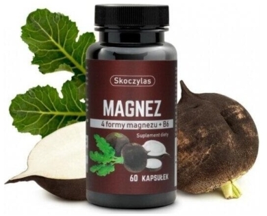 Skoczylas Magnez 4 formy - czarna rzepa 60 kapsułek